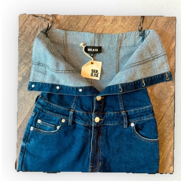 SER.O.YA's Strapless Denim Jumpsuit. Size Small. NWT - Picture 7 of 9